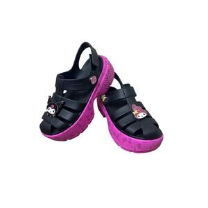 Crocs Karumi My Melody Platform Mary Jane Pink Black Size 8 Kawaii Sanrio